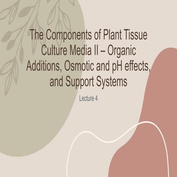 Plant Tissue Culture Media (components and types) | PPTX