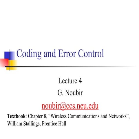 Coding and Error Control Lecture 4 Presentation | PPT