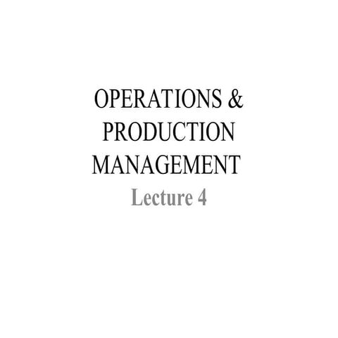 Operational & production management.....