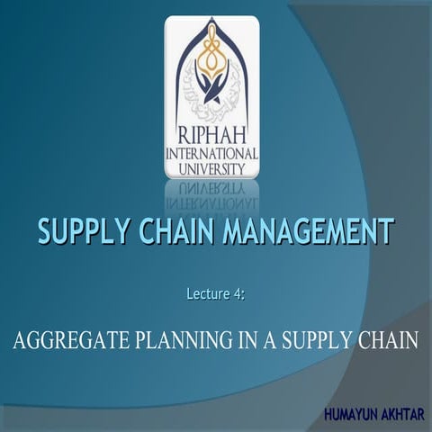 Chapter 8 aggregate planning in a supply chain | PDF