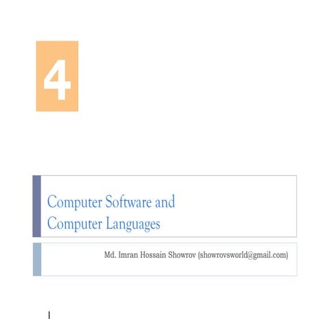 Lecture 4- Computer Software and Languages | PPT