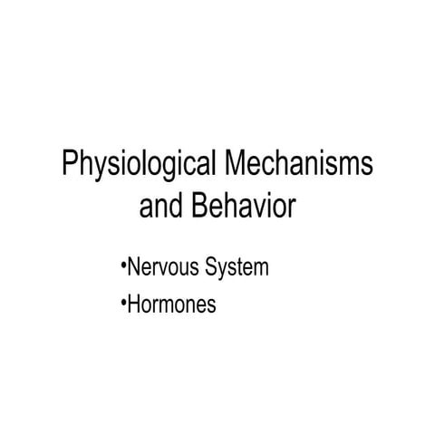 Lecture 4   nervous system & behaviour
