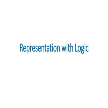 Lecture 4   representation with logic