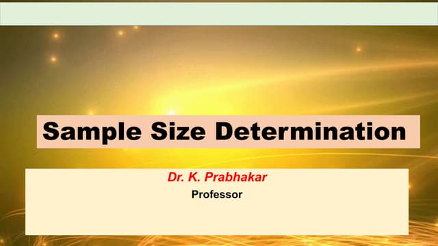 Sample Size Determination