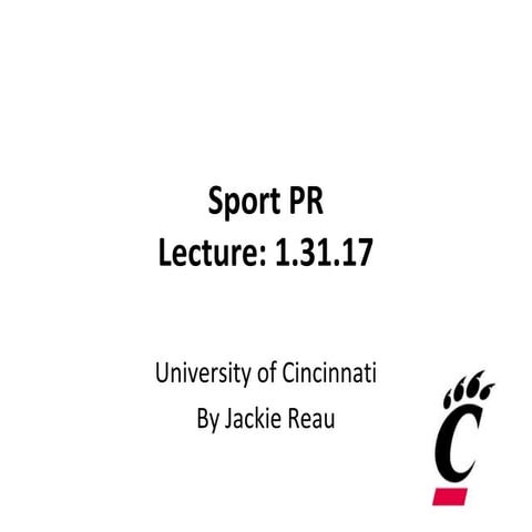 Sports PR Lecture 4, 1 31-17