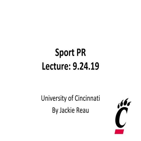 Sports PR Lecture 4, 9 24