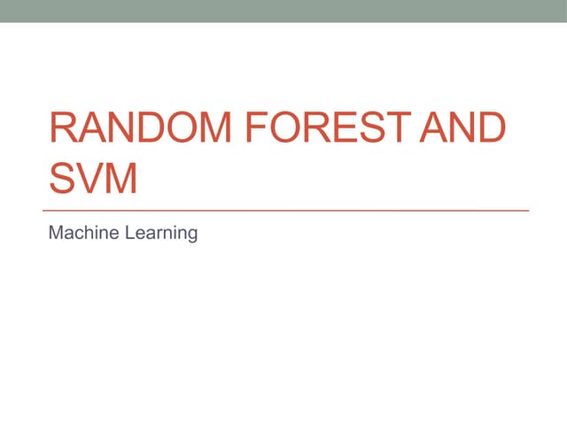 Lecture 4a Random Forest classifier and SVM.pptx