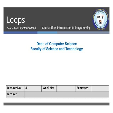 Understanding loops and array in programming | PDF