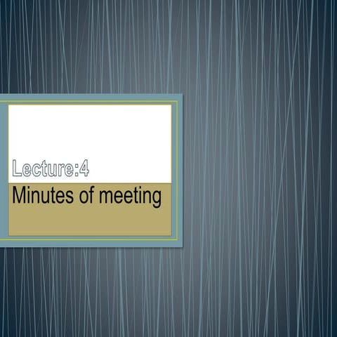 Minutes Of Meeting... 