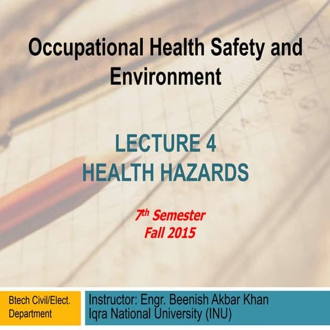 health hazards and its types Lecture 4 new