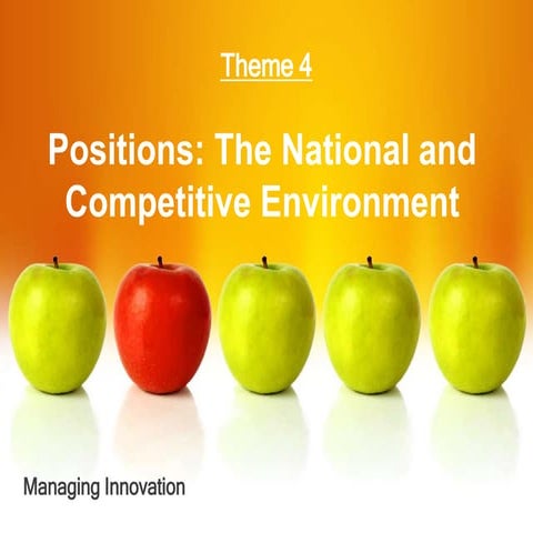 2016 - Lecture 4 position the national and competitive  environment
