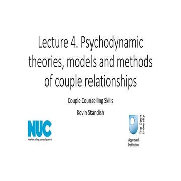 Lecture 4 psychodynamic couple counselling