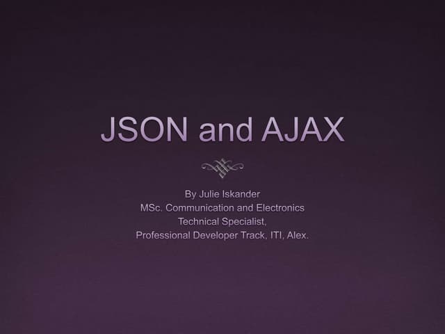 AJAX and JSON