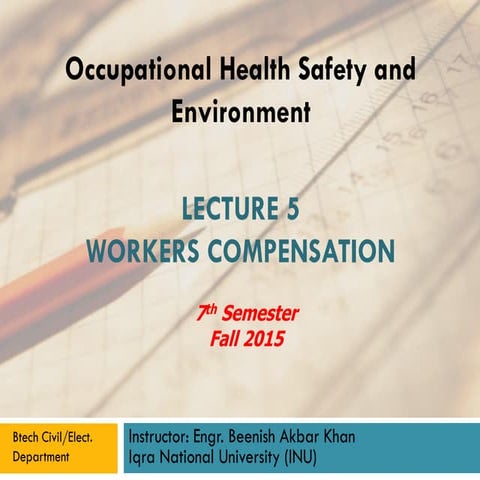 occupational health safety and environment Lecture 5
