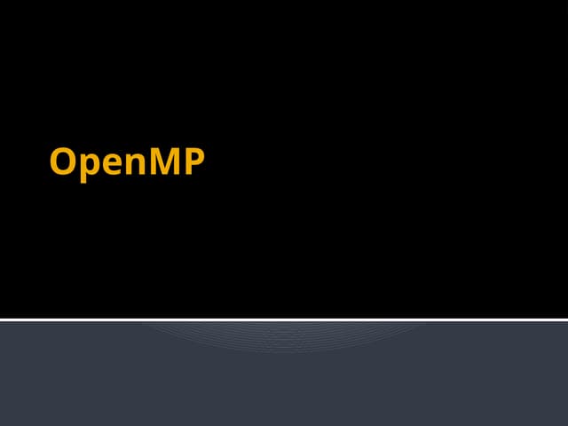 Parallel Computing - openMP -- Lecture 5