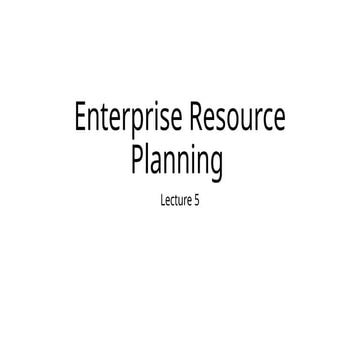 enterprise resource planning lecture fou