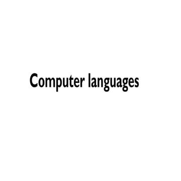 lecture about computer languages such as c