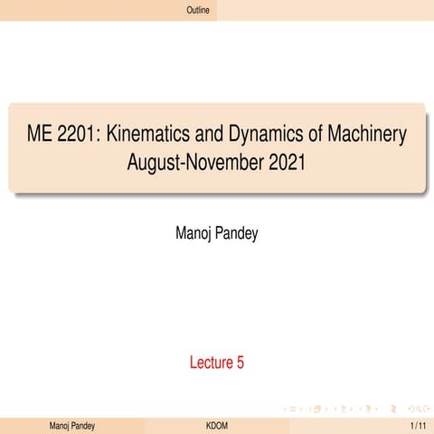 kinematics anf fynamics of machinerihfhrekfoov | PDF