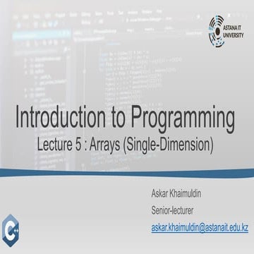 Lecture ,mnjkbjbhjb5 - Arrays (Part 1).pdf