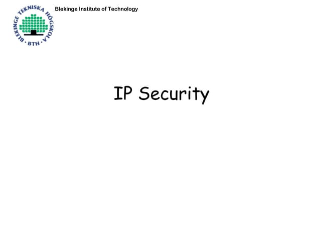 Lecture 5 ip security