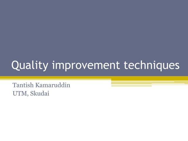 Lecture 5  Quality Performance Tools & Techniques