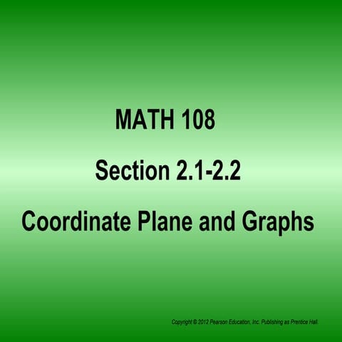Lecture 5   sections 2.1-2.2 coordinate plane and graphs-