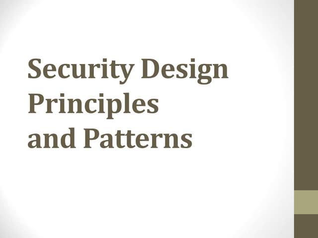 Security Design Principles.ppt | Internet Safety | Parenting