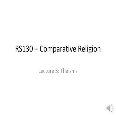 Lecture 5   theisms