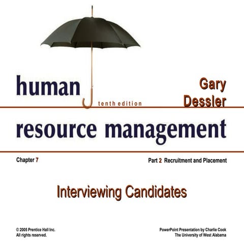 Lecture 5 interviewing candidates