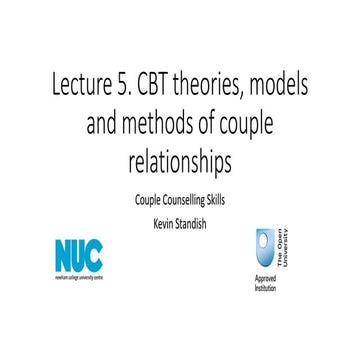 lecture 5. cbt theories, models and methods of couple relationships