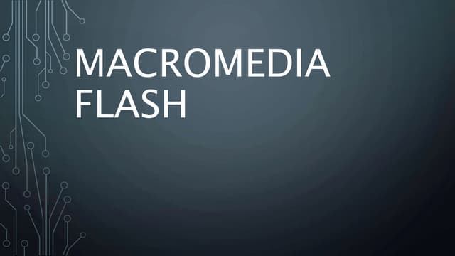 Lecture 5 macromedia flash