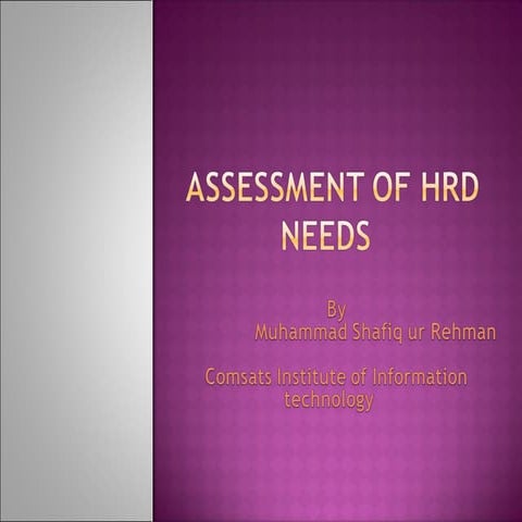 Assessment of HRD Needs	