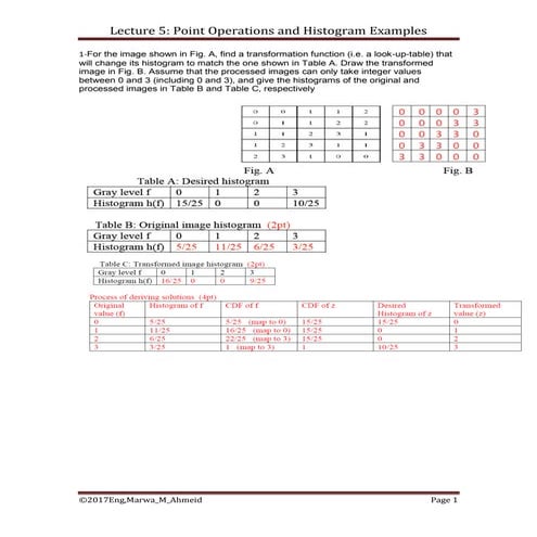 Lecture 5 point operations and histogram examples