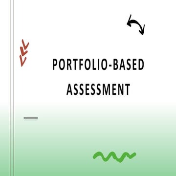 Lecture 5 Portfolio Assessment  assessment in learning 2