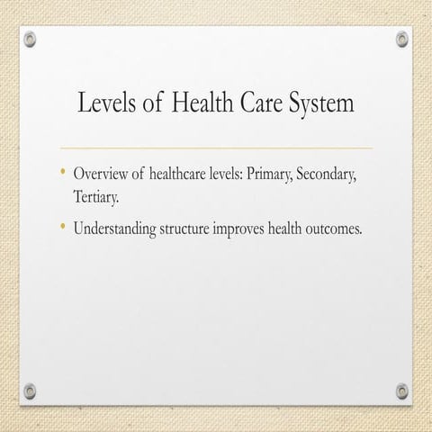 Comprehensive Overview of Healthcare System Levels and Their Impact on ...