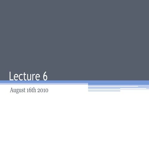 IBE303 - Lecture 6