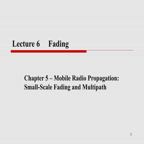 mobile radio propagation and fading 