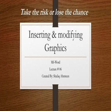 Inserting and modifying images  in MS Word