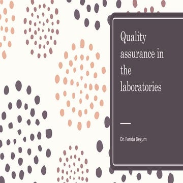 Quality assurance in the laboratories. ppt | PDF
