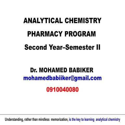 Lecture note. Precipitation titration chem