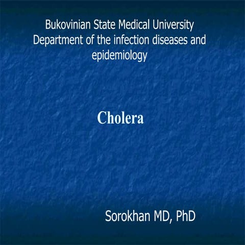 Lecture 6. cholera