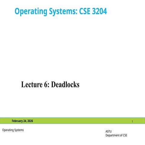 Deadlocks in operating system | PPT