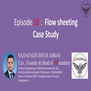 Episode 52 :  Flow sheeting Case Study