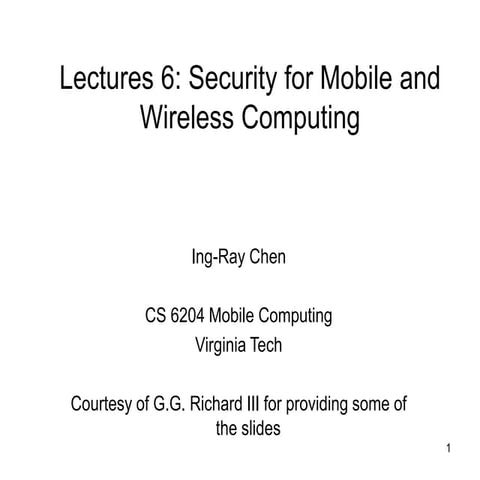 Mobile and Wireless communications SECURITY