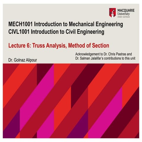 Lecture 6 - Truss Analysis- Method of Section.pdf