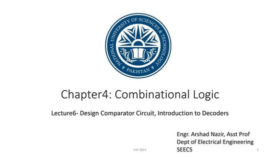 Lecture6 Chapter4- Design Magnitude Comparator Circuit, Introduction to Decod...