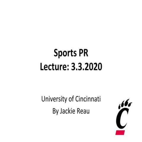 Sports PR Lecture 6