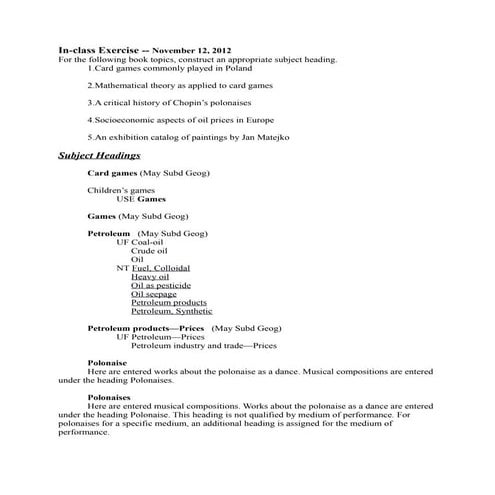 Exercise 2, subject analysis | DOC