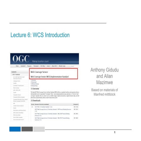 Comprehensive Overview of OGC Web Coverage and Processing Services | PDF
