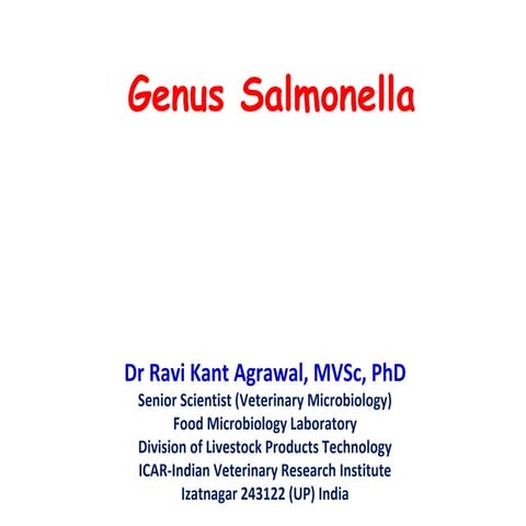 Genus Salmonella